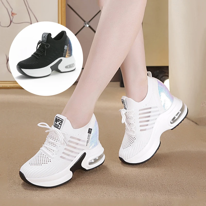 Women Sports Lace Up Fitness Running Chunky Platform Sneakers Trainers Size  3-8