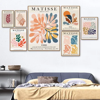 

Matisse Colorful Leaf Abstract Girl Curve Wall Art Canvas Painting Nordic Posters And Prints Wall Pictures For Living Room Decor