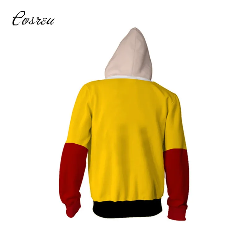 Аниме One Punch Man Saitama костюм толстовка на молнии с капюшоном мужская толстовка с длинным рукавом One Punch Man Толстовка Топ пальто спортивный костюм