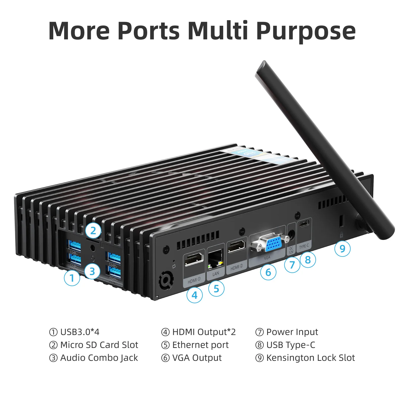 MeLE Triple 4K Display Mini PC - Intel Celeron J4125 Quad Core, 8GB DDR4, 128GB eMMC, 2xHDMI, 1xVGA, 4xUSB 3.0 - Small Gaming Computador Description Image.This Product Can Be Found With The Tag Names Barebone Mini PC, Computer Office, Mini pc