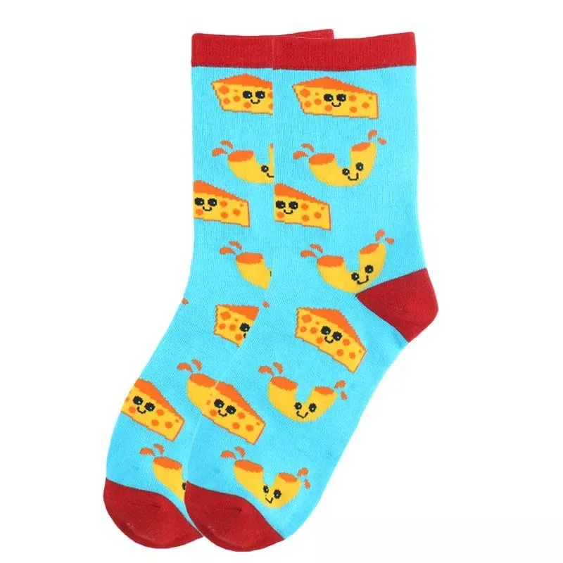 Для женщин с забавными героями мультфильмов счастливый Единорог красивые хлопковые носки Еда носки с животными принтами Harajuku Скейтборд носки, подарок на Рождество