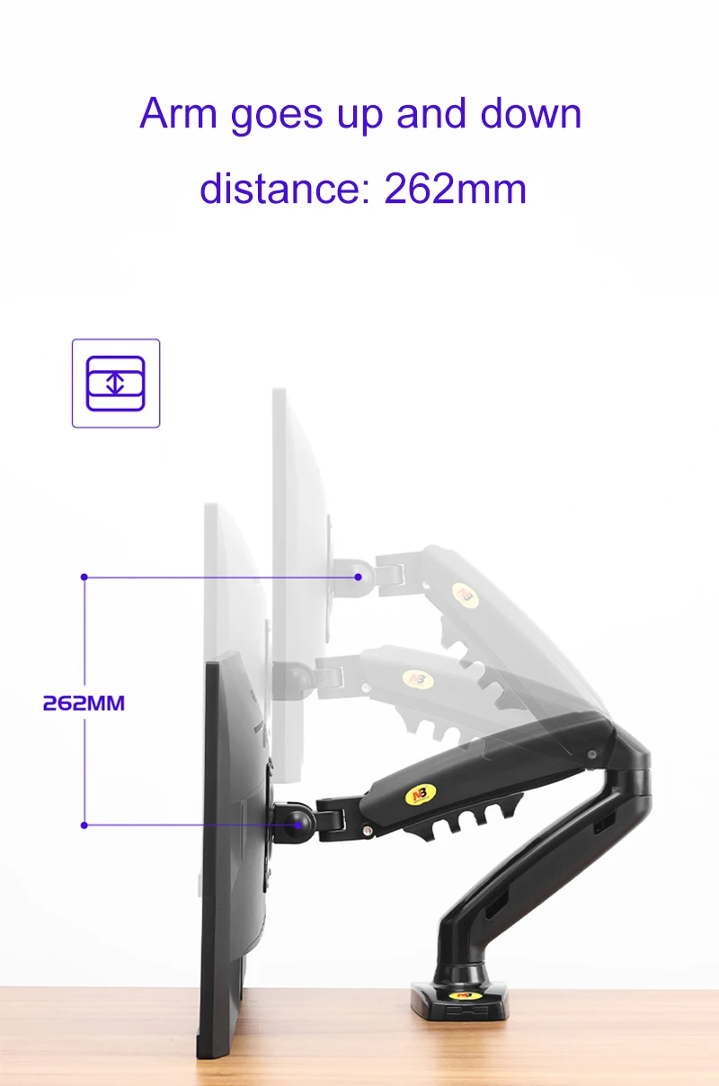 Новинка NB F80+ 2XUSB3. 0 настольная газовая пружина 17-2" ЖК-светодиодный держатель для монитора кронштейн полный движения Дисплей Стенд загрузка 2-9 кг