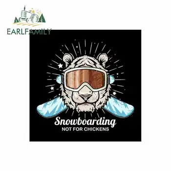 

EARLFAMILY 13cm x 13cm for Snowboarding Tiger Funny Car Stickers Vinyl Graphics JDM RV VAN Fine Decal Car Accessories Logo