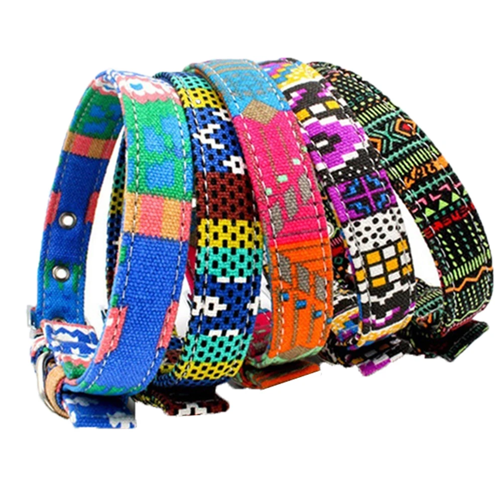 Suministros para mascotas tela doble arnés Collar de perro colorido Collar ajustable para mascota XS-L para pequeñas y medianas perros grandes
