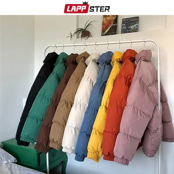 LAPPSTER Men Harajuku Colorful Bubble Coat Winter Jacket 2020 Mens Streetwear Hip Hop Parka Korean Black Clothes Puffer Jackets 1