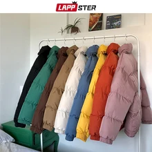 LAPPSTER Men Harajuku Colorful Bubble Coat Winter Jacket 2021 Mens Streetwear Hip Hop Parka Korean Black Clothes Puffer Jackets