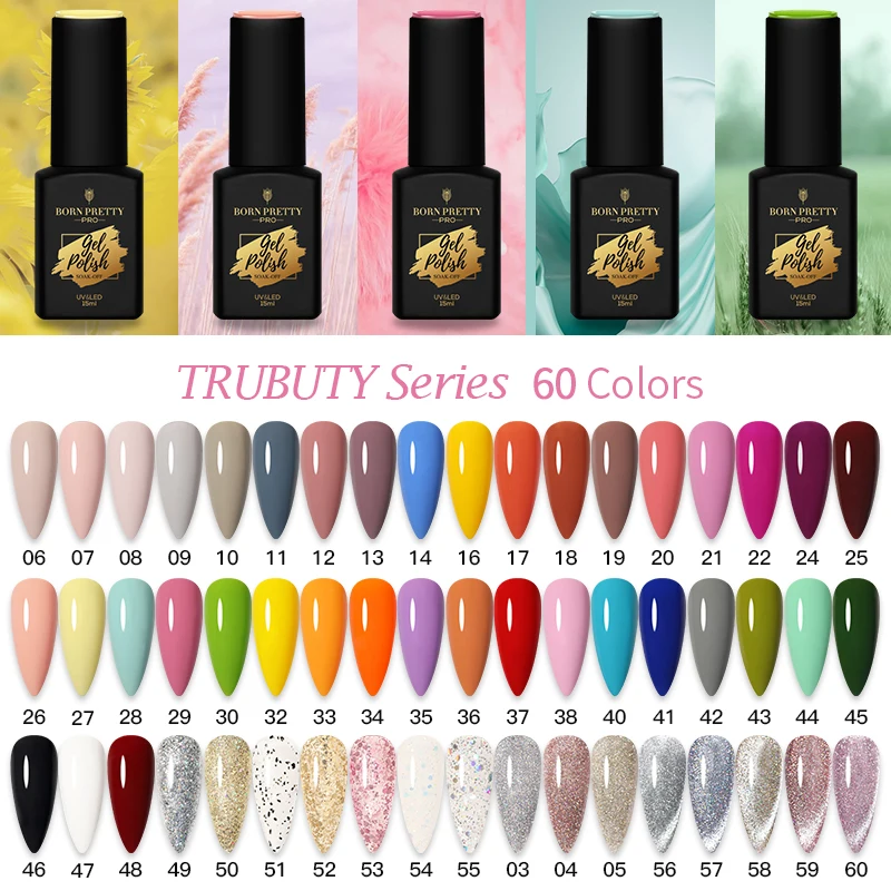 Nato PRETTY Pro Gel smalto per unghie 15ml Gel per unghie Soak Off Vernis smalto per Gel Semi permanente colore serie Trubuty tutto per manicure