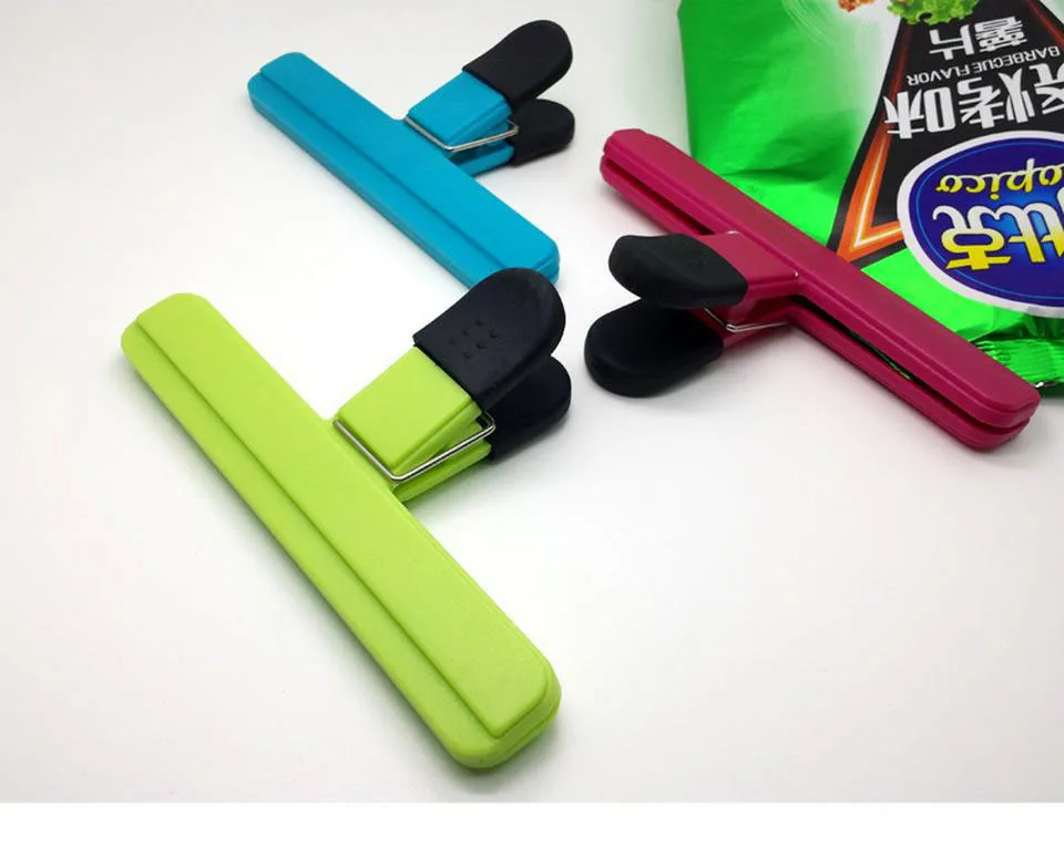 Plastic Food Sealing Bag Clip Food Fresh Keeping Moisture-proof Close Clip Letter Paper Photo File Binder Clip Kitchen Tools
