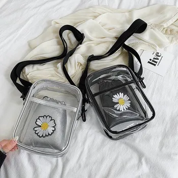 

2020 summer new casual transparent small bun and mother bag hit color mobile phone coin purse small flower shoulder bag