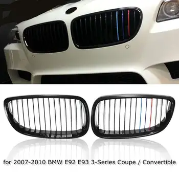 

Front Grille Kidney Grill For BMW E92 E93 M3 328i 335i 2Door 2007 2008 2009 Car Styling Gloss Matte Black M-color Dual Line