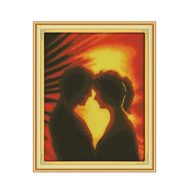Sweet Couple Series Cross Stitch Kit 14ct 11ct Canvas Printing Embroidery Set DIY Needlework Home Decoration Painting Lover Gift R621(2)