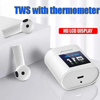 

M6 Plus True Wireless Earbuds with Thermometer, Bluetooth 5.0 Headphones with LCD Screen Waterproof TWS Stereo HiFi Earphones