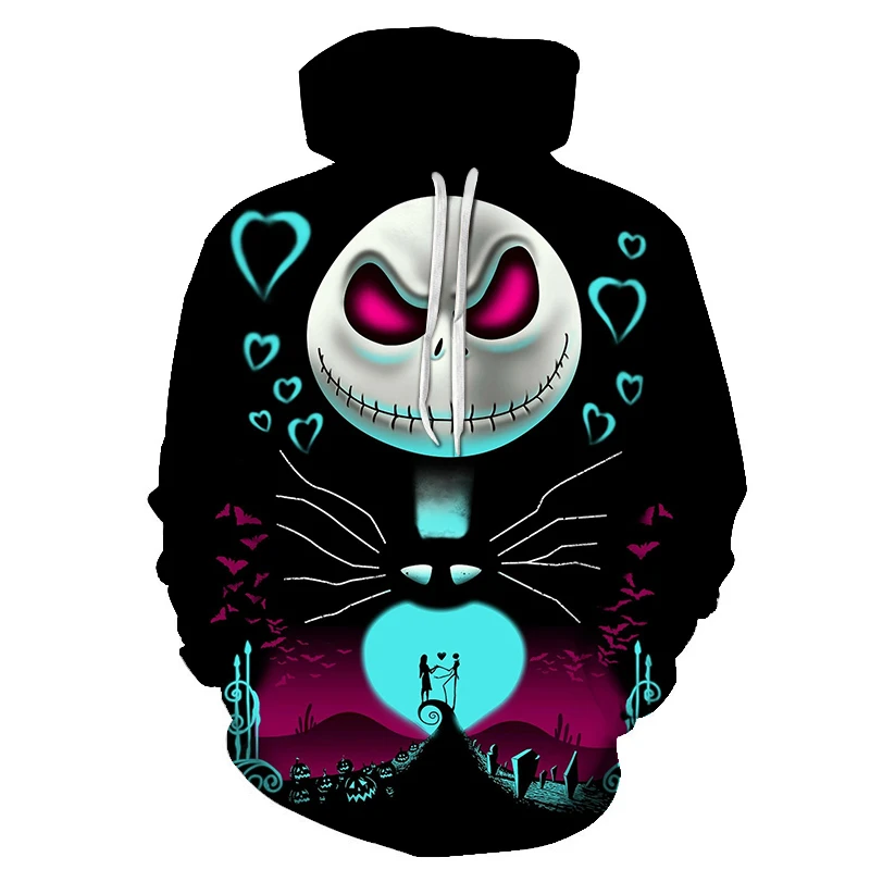 

2020 Men Women Shirt/hoodies/tees Outerwear Halloween Gift Nightmare Before Christmas Jack 3d Print Female/male Hoody Sweatshirt