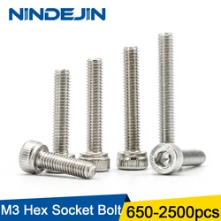 650-2500pcs Hex Hexagon Socket Screw Stainless Steel Allen Head Bolt Cap Head Screw DIN912 for Vehicle Machinery Construction