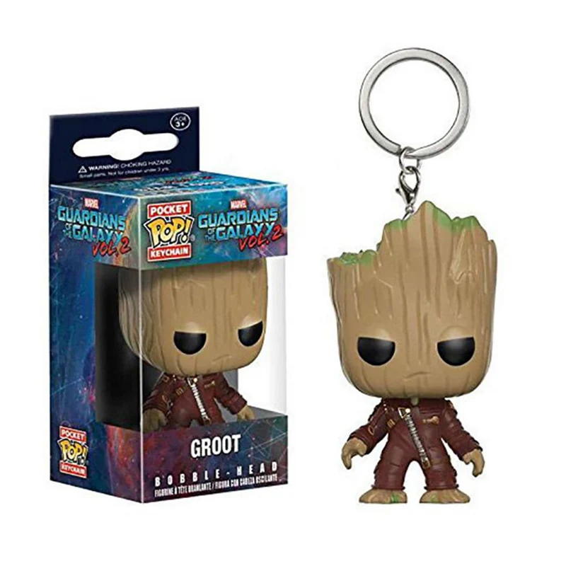 FUNKO POP Карманный Брелок для ключей POP Super Heros странные вещи Оригинальные фигурки коллекция детские игрушки рождественские подарки - Цвет: Темно-бордовый