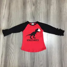 Новинка; сезон весна; Милый хлопковый топ для маленьких девочек с изображением динозавра, сердца, сердца, сердечка, озавра; Футболка реглан; детская одежда