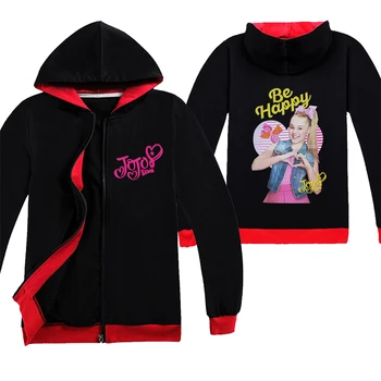 

2020 Girls Hoodies Jacket Kids Clothes Girl Cartoon Jackets Children Hooded Zipper Cotton Baby Fashion Jojo Siwa Printing Coat