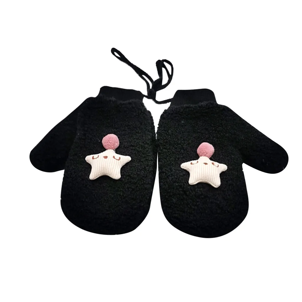 

Winter Gloves Touch Screen Adult Ladies Gloves Winter Halter Total Finger Stars Top Cashmere Cartoon Print Gloves luva 2020