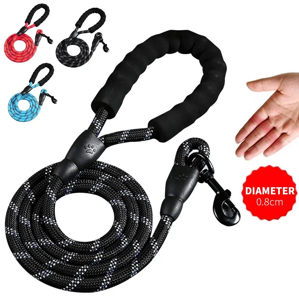 

Durable Large Dog Leash Golden Medium Big Dog Collar Leashes Strong Reflective Lead Rope For Labrador Husky Rottweiler