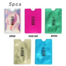 5 шт./упак. анти блокировки RFID считыватель кошелек блокировки банк Кредитная карта Id держатель для карт банк защитный Алюминий металлический корпус для карт подставкой NFC