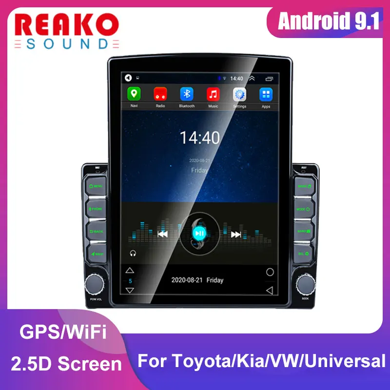 Автомобильная Мультимедийная система 2 Din Android 9 7 &quot Tesla style вертикальный 2.5D экран
