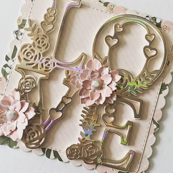 

KSCRAFT Flourish Love Word Metal Cutting Dies Stencils for DIY Scrapbooking Decorative Embossing DIY Paper Cards