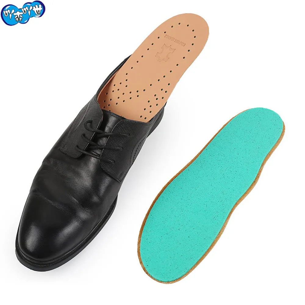 Hi-Poly Cowhide Pad Unisex Breathable Sweaty Insoles Thicken Sporting Running Inserts Soft Shock Absorption Insoles