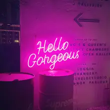Hello Gorgeous Wedding LED Neon Light Signs for Room/Bar Decor,Birthday Gifts,Party Hanging,with Different Custom Size