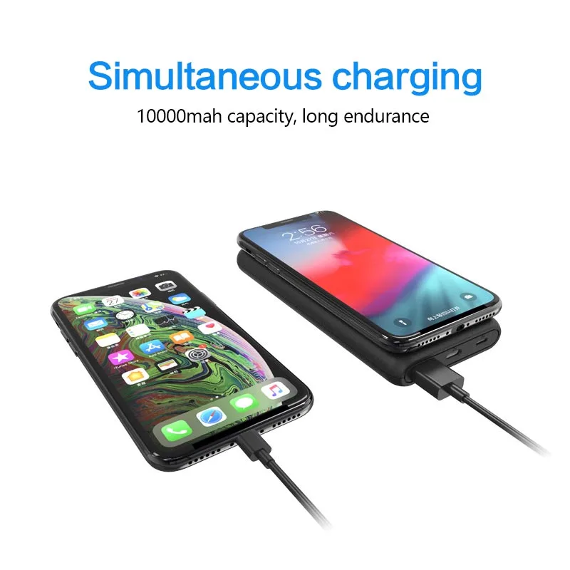 10000mah inalámbrico cargador banco de potencia con soporte de Base para iPhone 8 XR XS Max Xiaomi