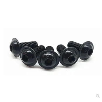 

10-20pcs m4 m5 m6 m8 grade 10.9 black Half Round Button Flange Head With Washer Inner Hex Socket Allen Screws Bolt