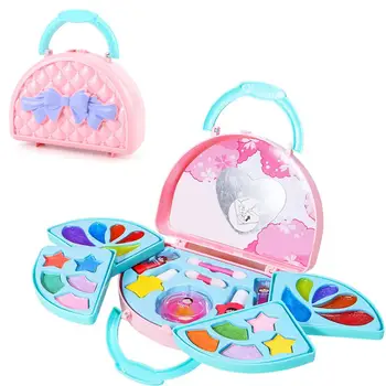 

Mini Box Makeup Set Safety Tested Non-toxic Girls Toy Make Up Kit with Eye Shadow Nail Polish Pretend Toy Kit