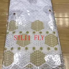 Еще Летающий Базен riche getzner белый tissu африканская сухая кружевная ткань с бисером и стоенс парча ткань 5+ 2 ярдов/партия