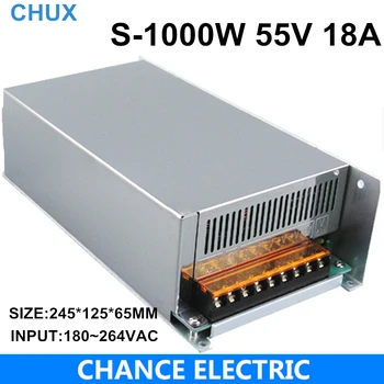 

1000W 55V adjustable 18A Single Output Switching power supply AC to DC 110V or 220V