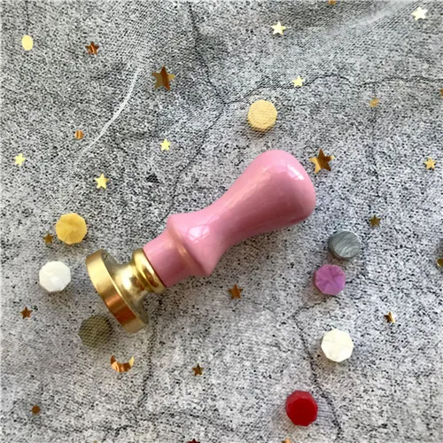 Pink 1 предмет. Деревянная ручка воск печать штамп аксессуары портативный мини Diy уплотнительный инструмент Ретро Макарон цвет простой захват - Цвет: Pink