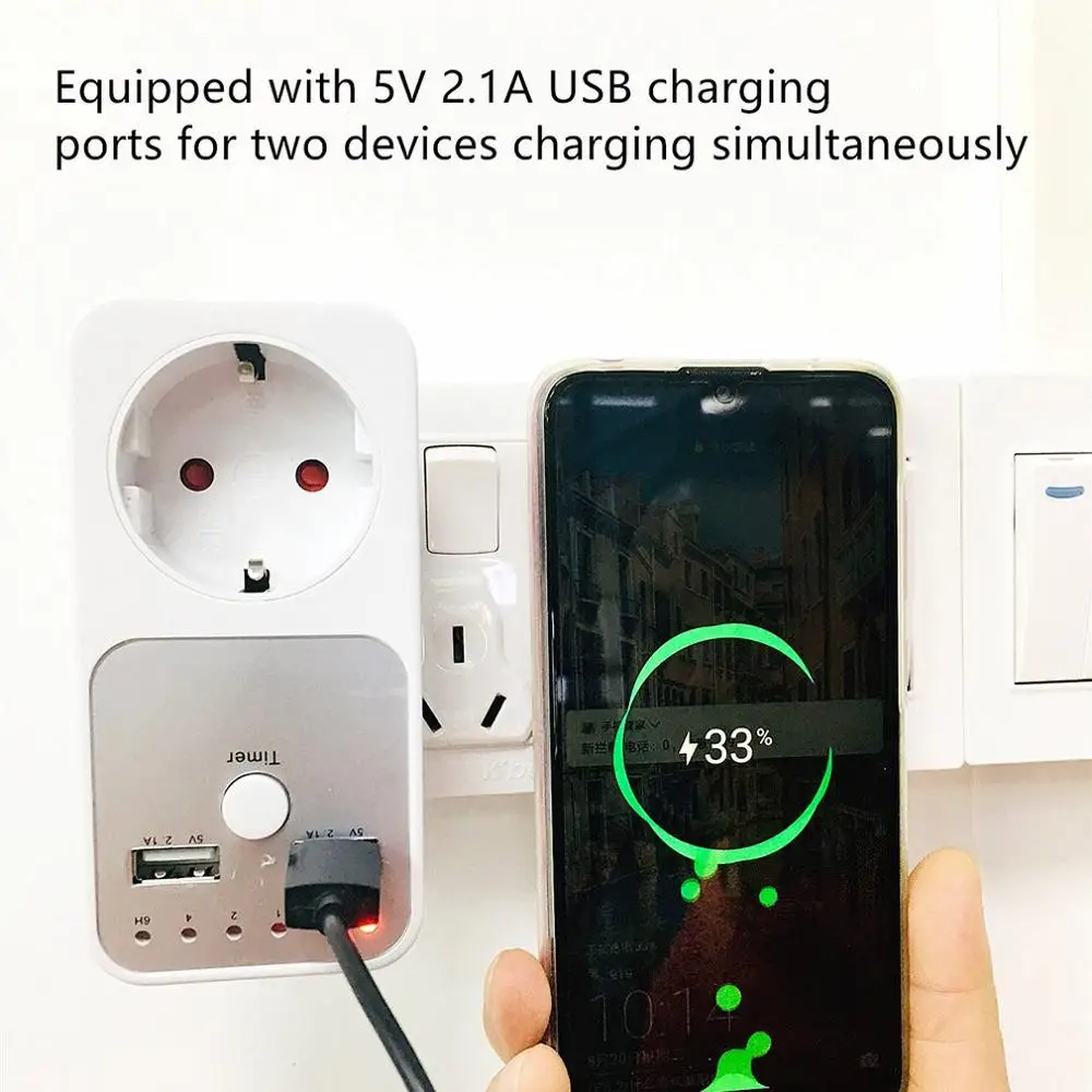 Розетка синхронизации, двойной USB таймер, переключатель обратного отсчета, розетка, контроллер, умный дом, USB зарядное устройство, адаптер, вилка