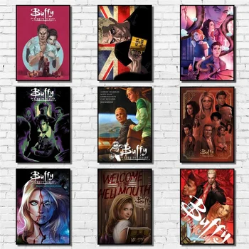 

Buffy The Vampire Slayer Poster Whitepaper Funny Still Abstract Art Painting Funny Wall Sticker for Coffee House Bar