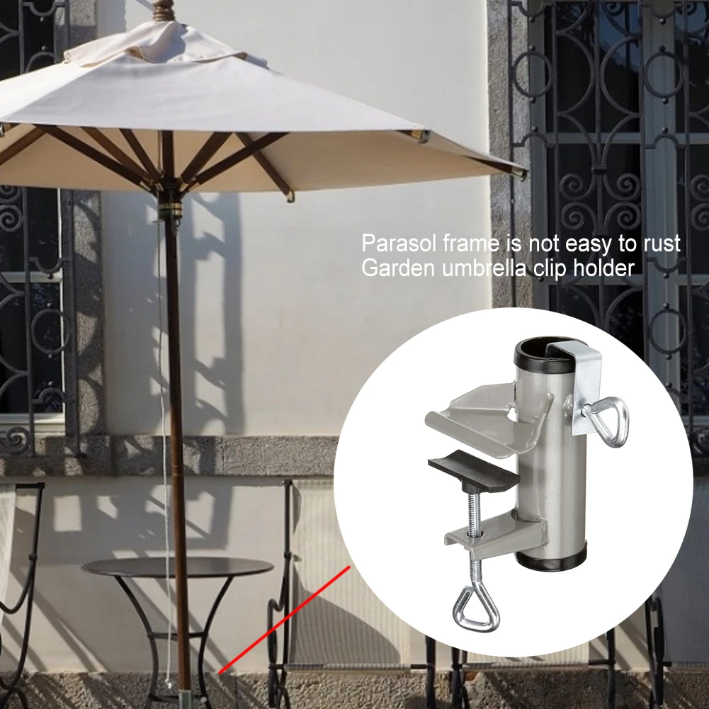Umbrella Bracket Portable Umbrella Bracket Anti Rust Garden Umbrella Fixing Clip Bracket for Garden Courtyard Balcony