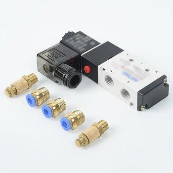 

4V210-08 Solenoid Valve DC 24V Pneumatic 5 Port 2 Position Male Connectors