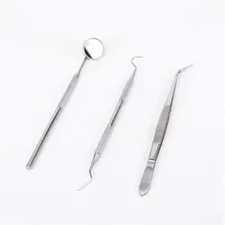 3 шт./компл. стоматологические инструменты для осмотра зубов из нержавеющей стали пинцет с зеркалом для рта чистка зубов гигиенические
