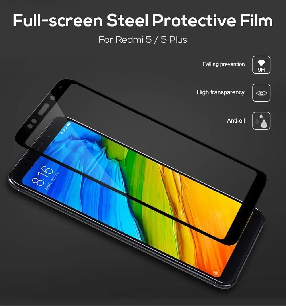 9D Full Cover Tempered Glass For Xiaomi Redmi Note 5 Global version Screen Protector for Redmi Note 5 Pro Note5 Protective Film mobile screen protector