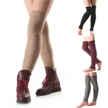Самая низкая цена, Женские однотонные вязаные гетры до колена, длинные носки для йоги, сапоги с манжетами