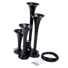 Громкий 150 дБ 4/четыре трубы звуковой сигнал поезда с 12V Электрический соленоид черный