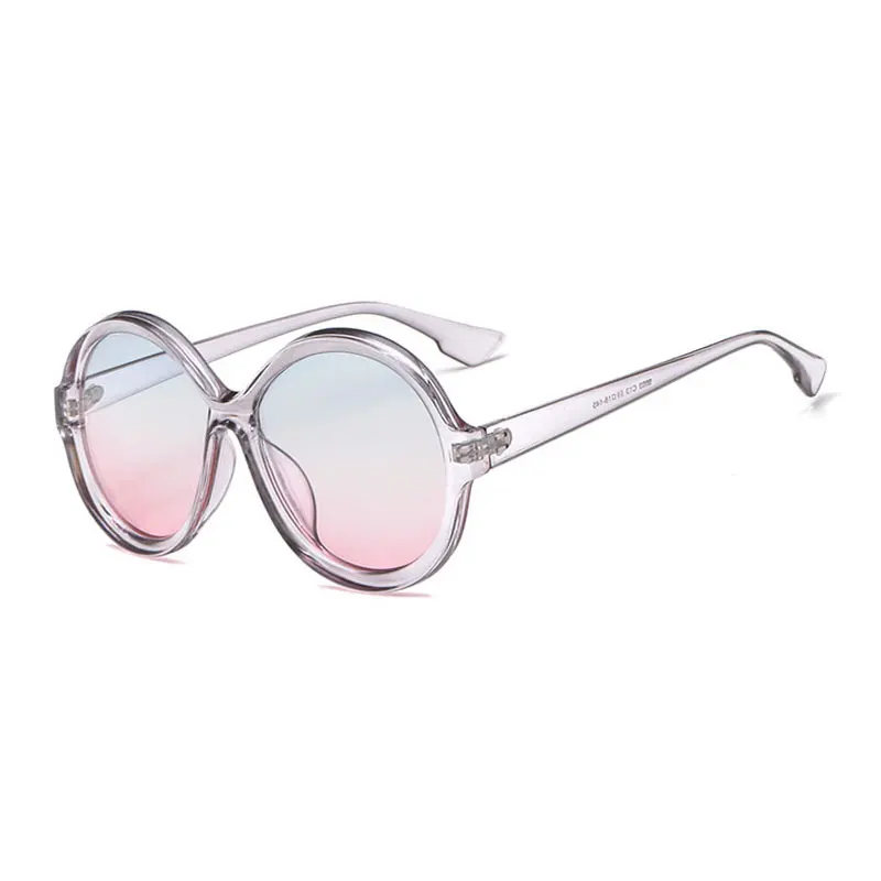 HUHAITANG роскошные круглые солнцезащитные очки женские брендовые высококачественные большие солнцезащитные очки оттенки для женщин s дизайнерские пластиковые очки - Цвет линз: Gray