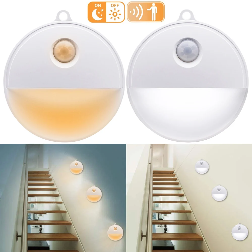 

Wireless PIR LED Motion Sensor Light Under Cabinet Closet Bedroom Lamp LED Night Light For Stairs Kitchen Toilet Battery Powered