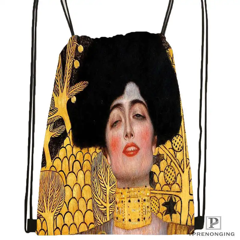 Drawstring Backpack На выбор Gustav Klimt#10 походная сумка на шнурке милый рюкзак для детей(черная спинка) 31x40 см#180531-02-39 - Цвет: Drawstring Backpack