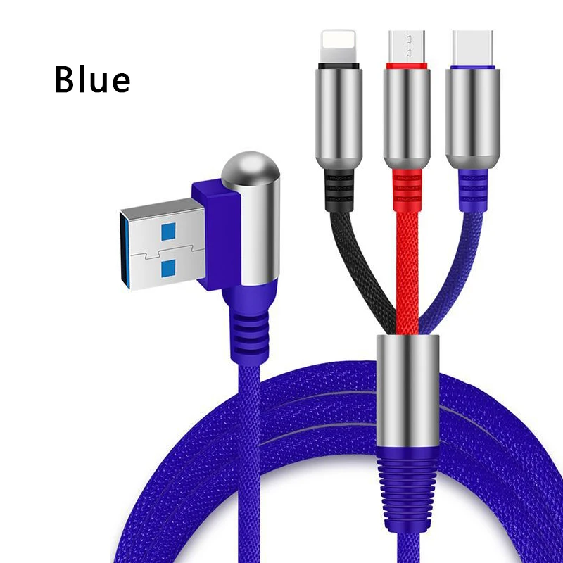 Мульти 3 в 1 usb зарядный кабель для samsung note8 s7 s8 type c зарядный шнур для huawei mate20 p20 micro usb chager провод для oppo - Цвет: Красный