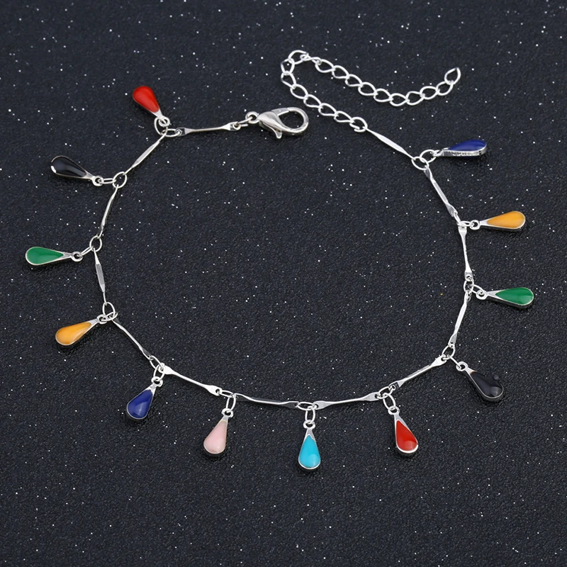 C-Silver Summer New Arrival Hot Bead Bracelet On The Leg Imitation Pearl Fashion Crystal Tassels Elastic Ankle Chain Women Leg Chain - Окраска металла: C-Silver