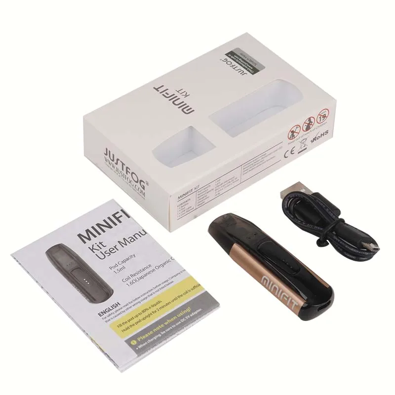 3 шт. Justfog Minifit Pod Комплект с 370 мАч батареей и 1,5 мл бак электронная сигарета Vape ручка все в одном пара кальян