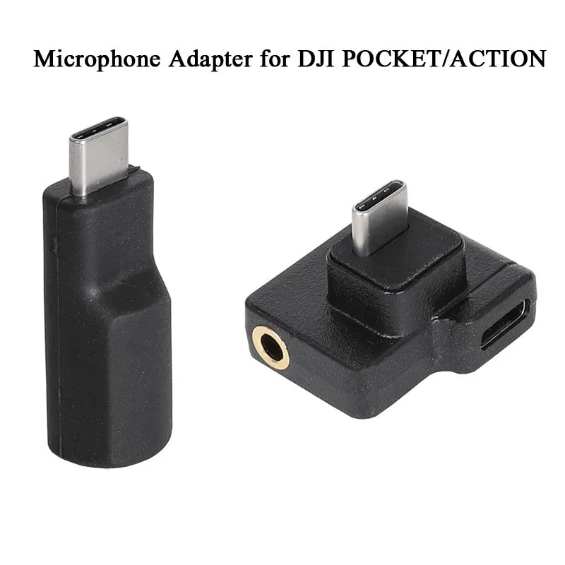 Башмак для фотографий с микрофоном и двойной кабель-Переходник USB C на 3,5 мм адаптер Аудио Внешний крепление для разъем TRS DJI Osmo экшн/DJI OSMO аксессуары для экшн-камеры комплект