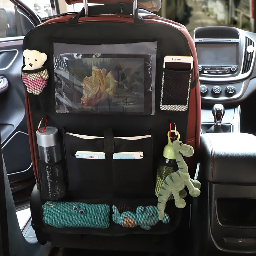 Organizer Multi-Pocket Hanging Storage Bag Universal Car Organizer Protector Car Auto Phone Pocket Car Back Seat Pouch For Kids
